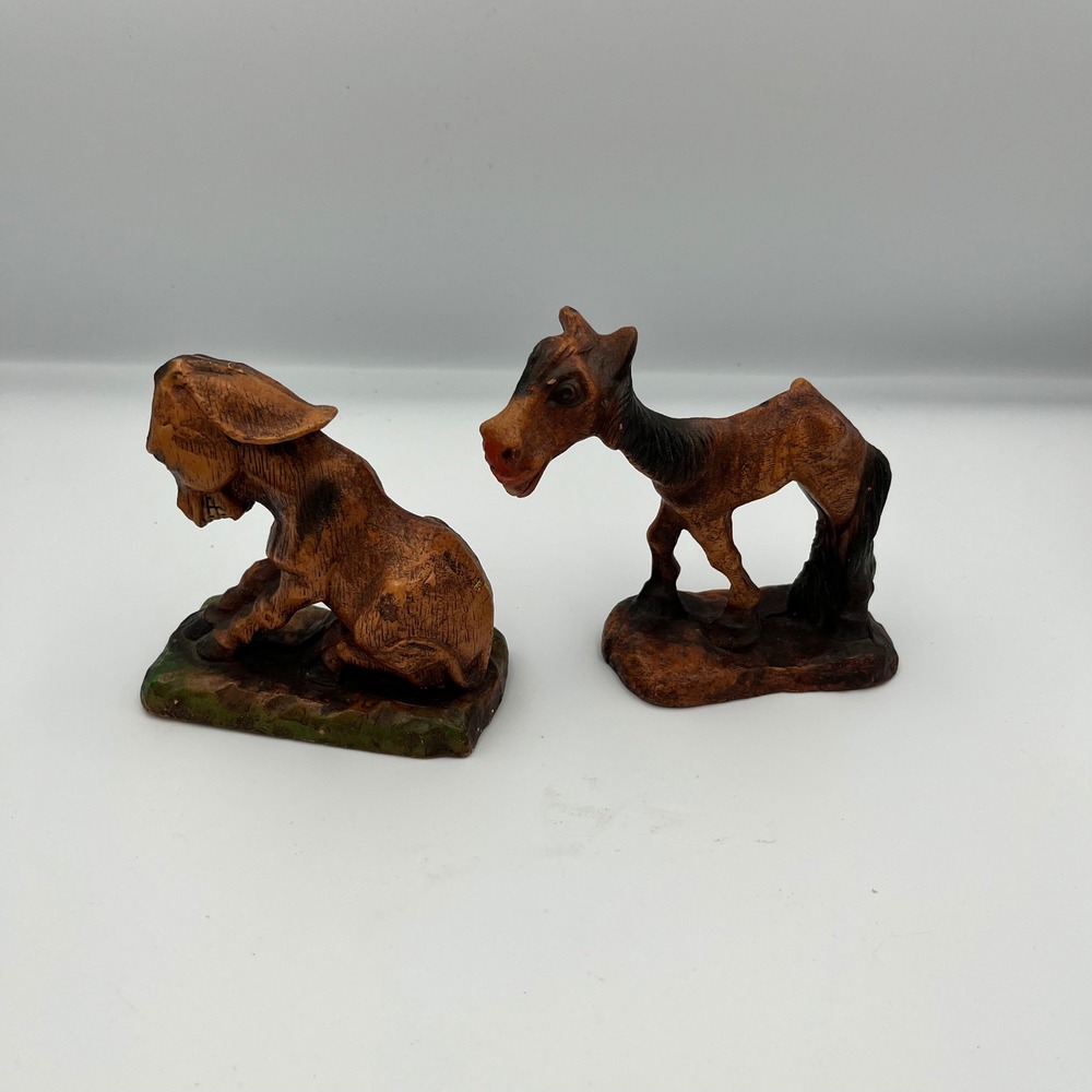 Vintage Resin Carved look Donkey Figurine - Picture 3 of 8